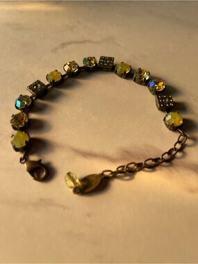 Yellow Crystal Tennis Bracelet - Vintage-Inspired Women's Jewelry